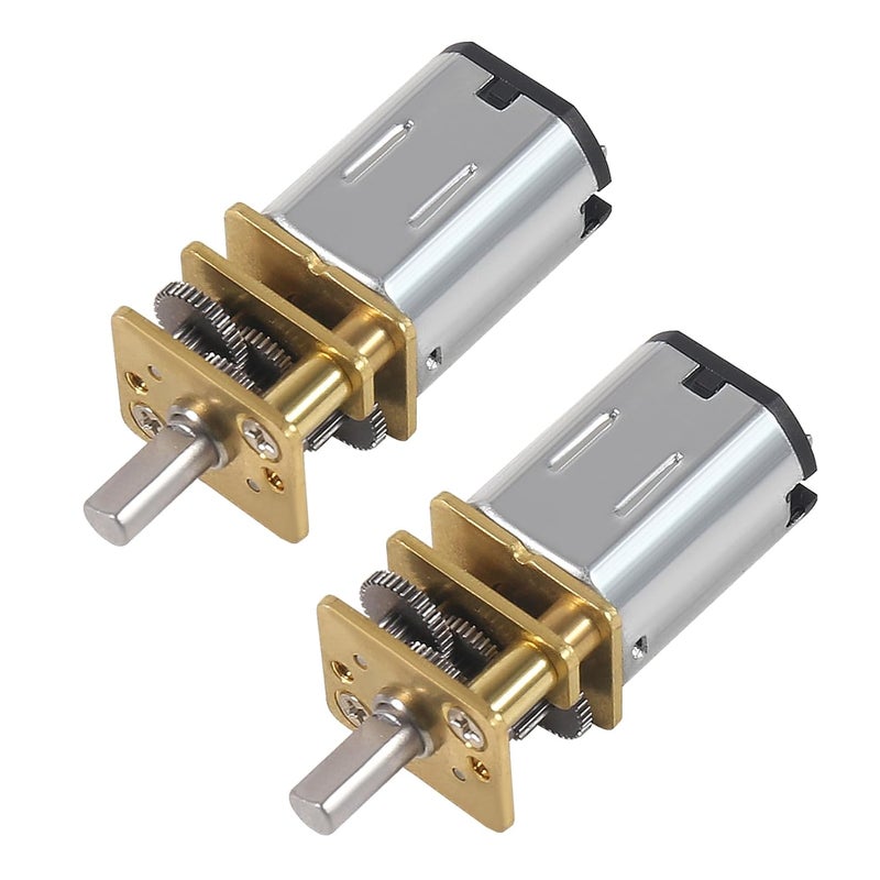 DORHEA 2Pcs DC 12V 30RPM Gear Motor Full Metal Geared Mini Micro Gear with Gearwheel 30RPM N20 Speed Reduction Motor for DIY RC Toys Robort Smart Car Motor - Image 1